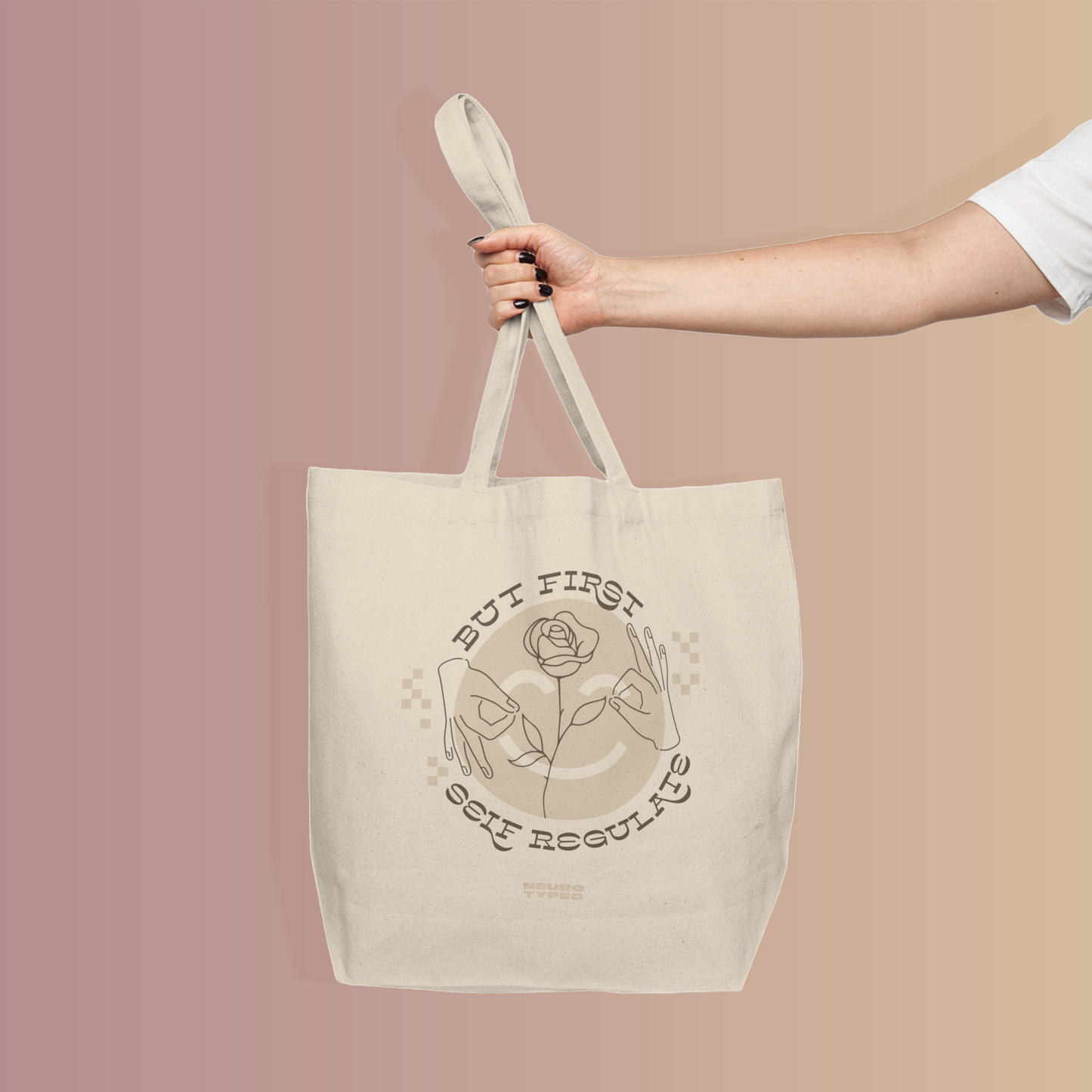 BUT FIRST... Large Canvas Tote Bag